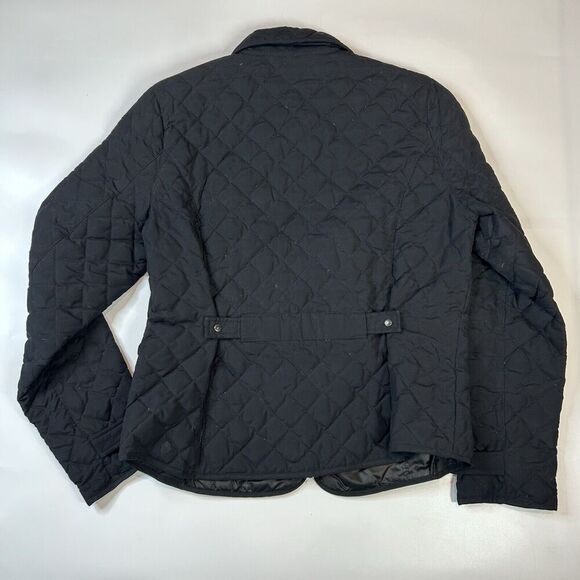 Eddie Bauer Jacket Womens Medium Down Dimmond Quilted Puffer Black Full Zip - Picture 5 of 7